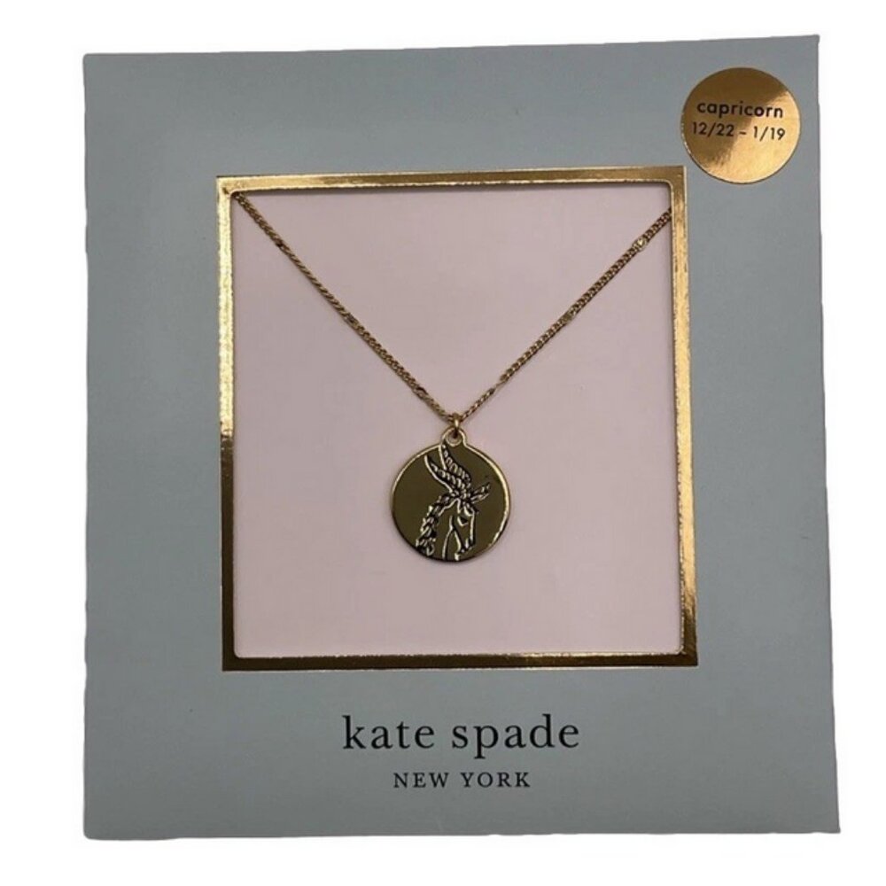 Kate Spade Necklace In The Stars Pendant Capricorn Gold NEW Zodiac Star Sign